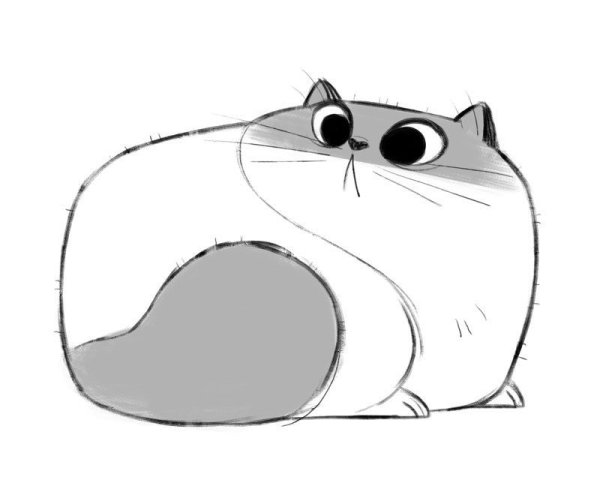 Толстый кот рисунок