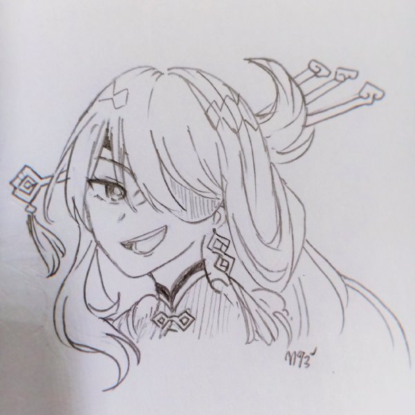 Аяка Геншин скетч