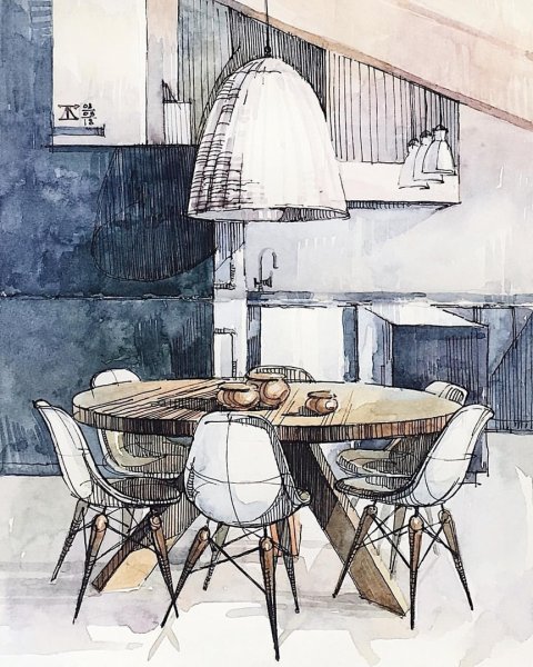 Скетчинг интерьера