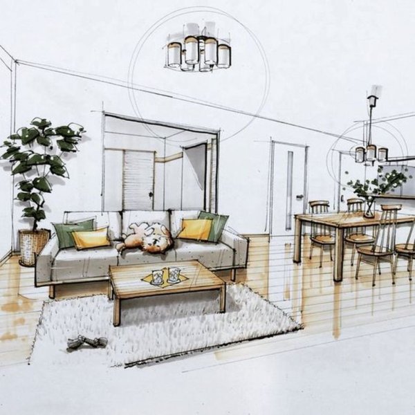 Дизайнерские скетчи интерьера