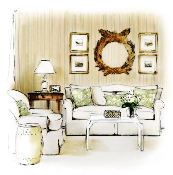 Скетчинг предметы интерьера