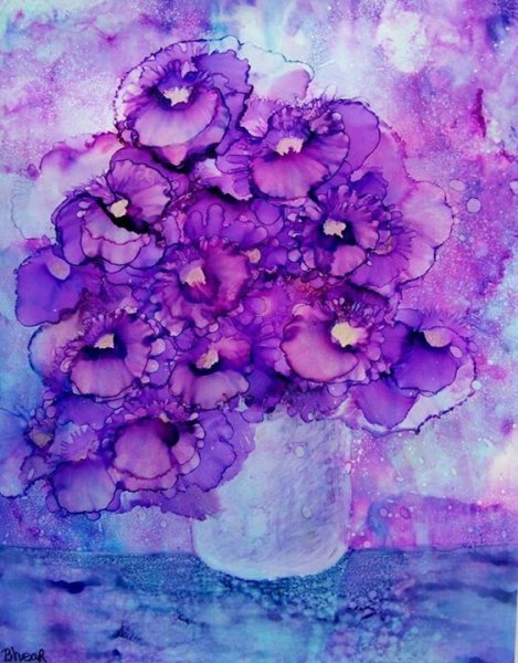 Картина в розово фиолетовых тонах