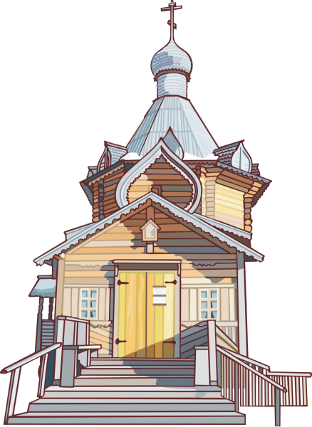 Православный храм на прозрачном фоне
