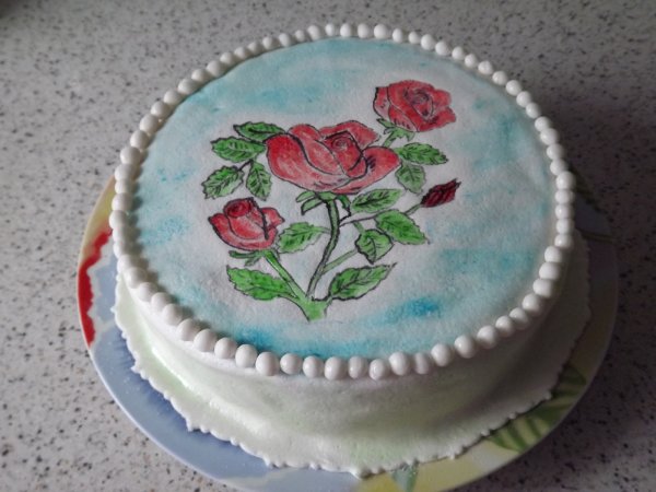 Рисование на торте