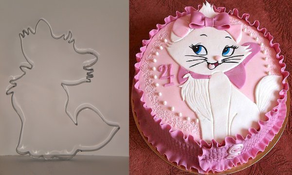 Тортик для девочки с кошечкой белой