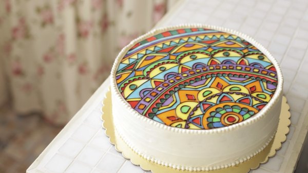 Торт в стиле витраж