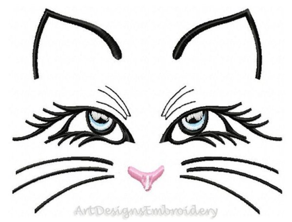 Кошачья морда трафарет
