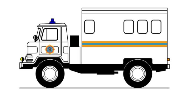 Полицейский грузовик раскраска