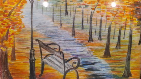 Рисунок осеннее настроение карандашом