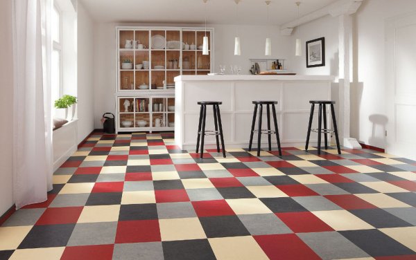 Таркетт линолеум шахматная клетка