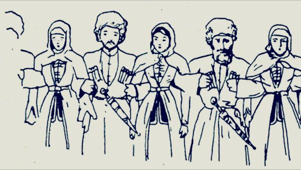 Национальный костюм кабардинцев Черкесов зарисовки