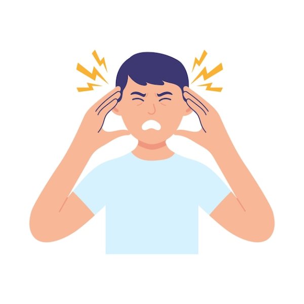 Держится за голову рисунок