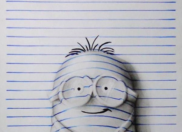 Рисунки в линейку очень лёгкие