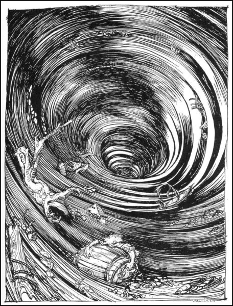 Девушка падает в бездну