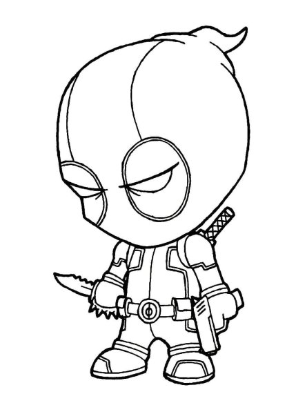 Раскраски Супергерои Дэдпул