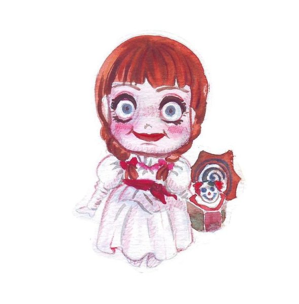 Проклятие Аннабель кукла рисунок