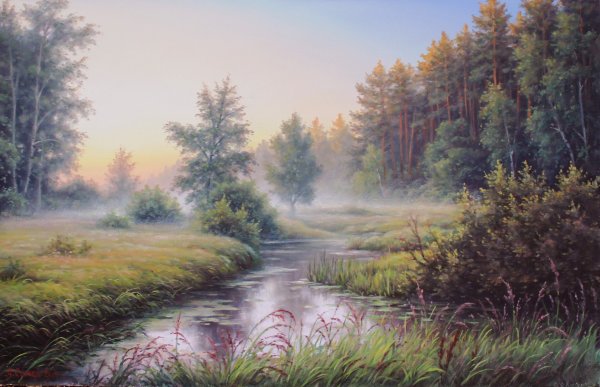 Живопись летние пейзажи природы-Алексей Сычев