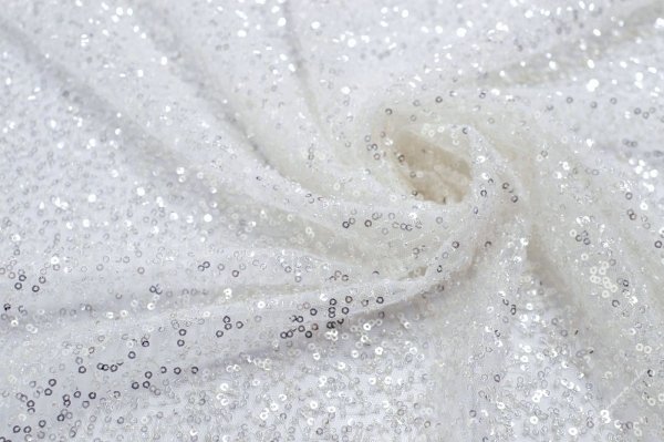 Ткань фатин с бусинами