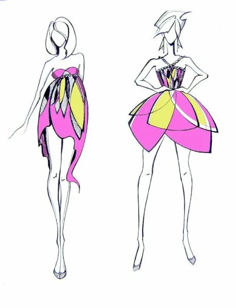 Абстрактные эскизы одежды