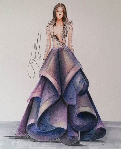 Эскизы одежды дизайнеров