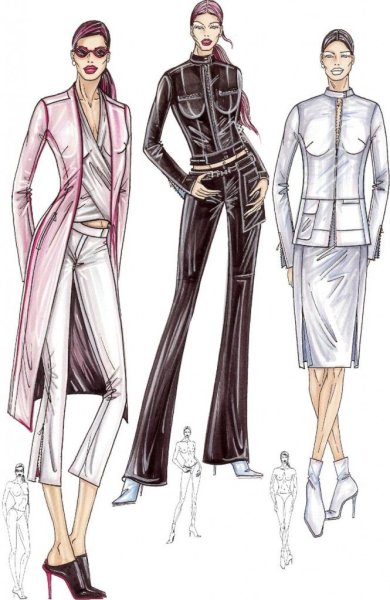 Модели для одежды карандашом