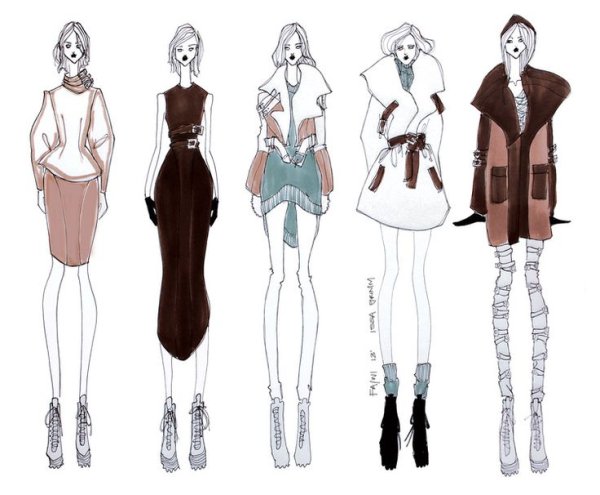 Эскизы одежды дизайнеров