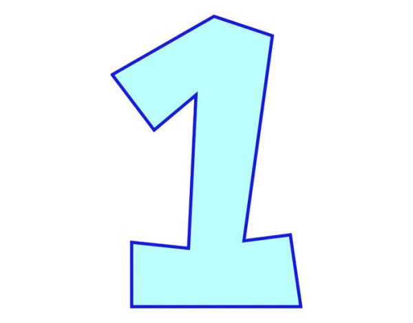 Цифра 1 синяя