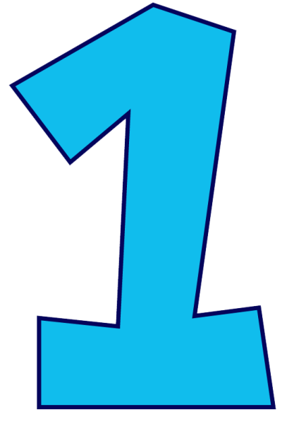 Цифра 1 синяя
