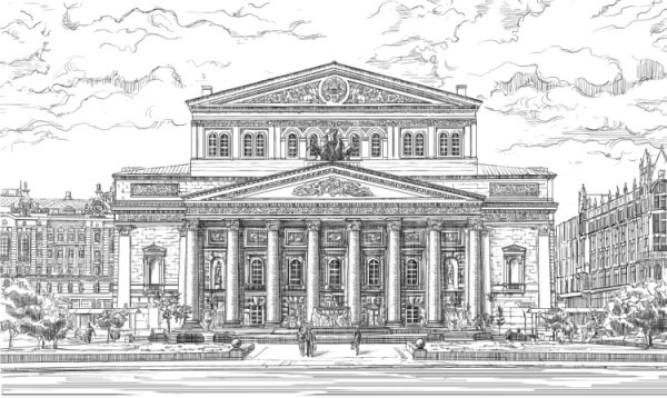 "Классицизм" (большой театр в Москве) рисунок