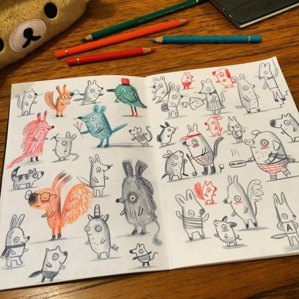 Скетчбук для рисования с животными