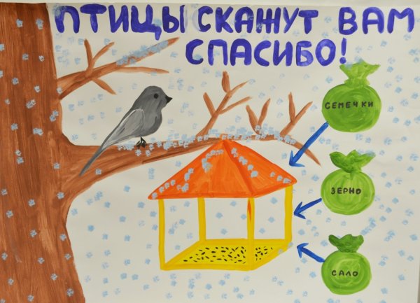 Рисование покормим птиц