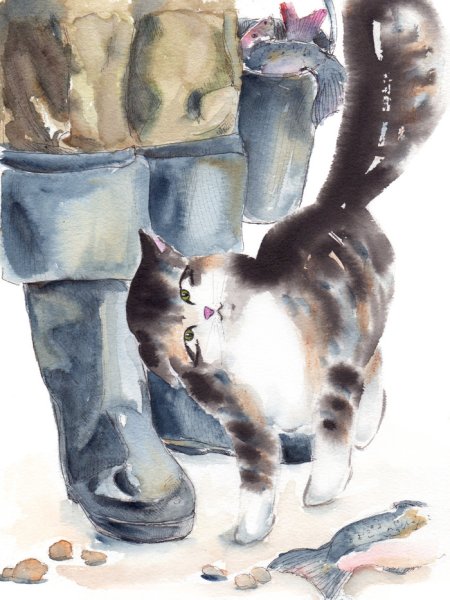 Беспризорная кошка Борис Житков иллюстрации