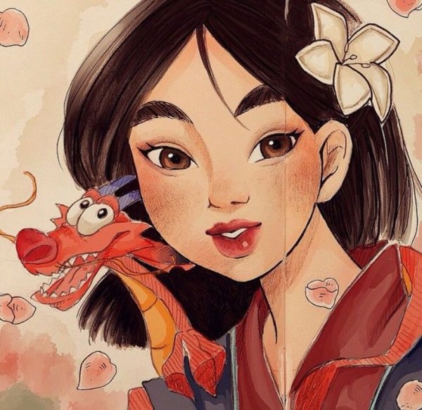 Скетч принцессы Диснея Мулан