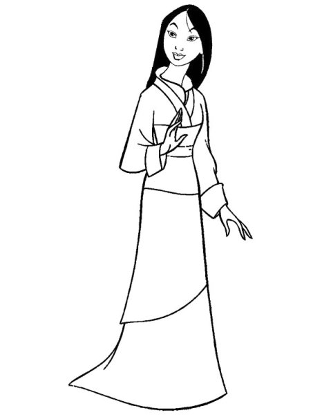 Раскраска Дисней Мулан