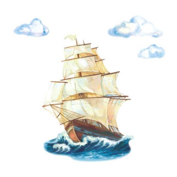 Корабль в море для детей