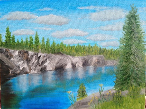 Карельский пейзаж рисунок