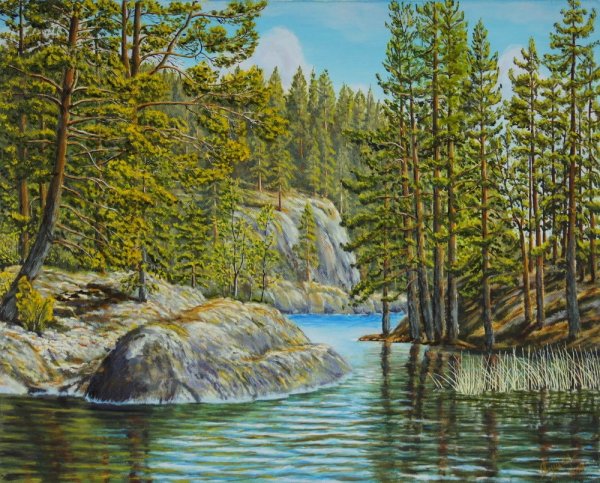 Водопад Кивач художники