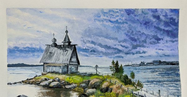 Карельский пейзаж рисунок