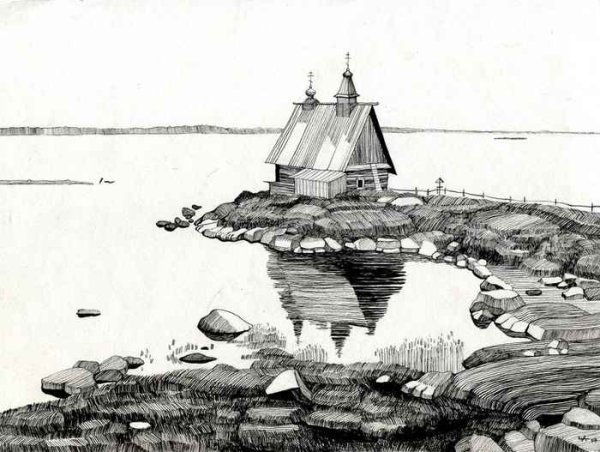 Карельский пейзаж Графика