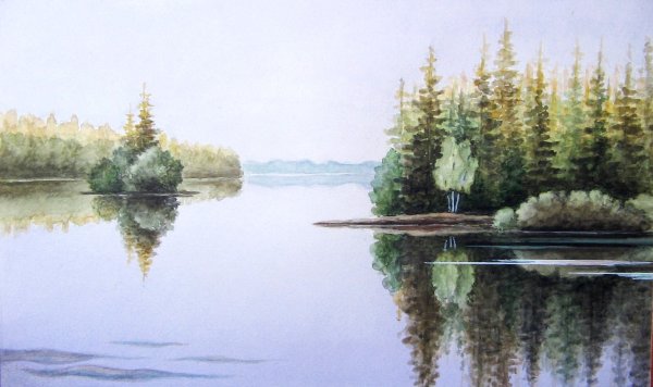 Акварельные пейзажи Карелия
