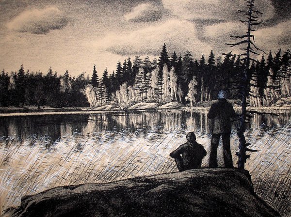 Карельский пейзаж в графике