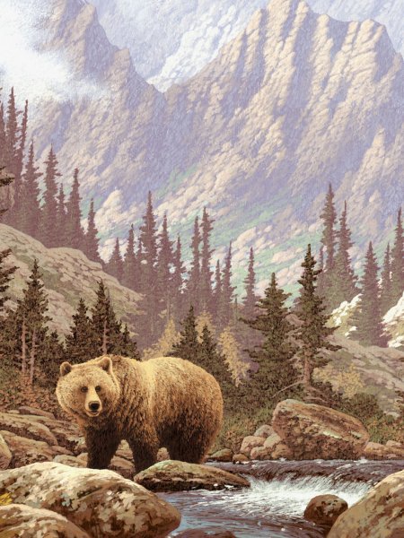 Тату медведь и горы