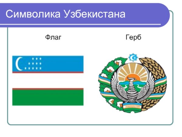 Флаг и герб Республики Узбекистан