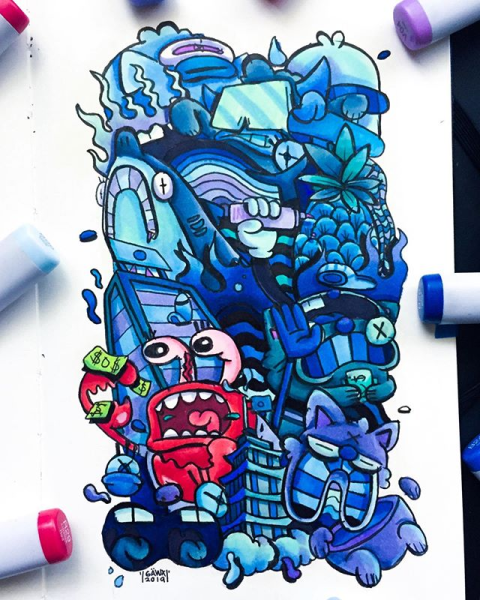 Рисунки в стиле граффити маркером