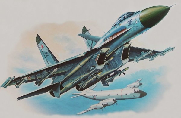 Су-27 истребитель рисунок