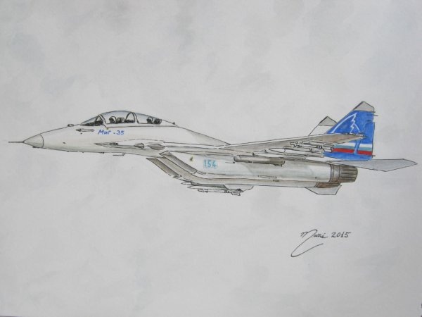 Рисунок самолета Су-27