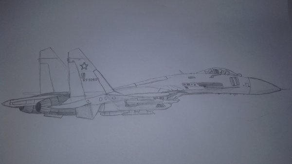 Су 27 карандашом