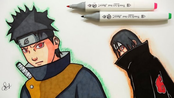 Скетч Наруто Шисуи