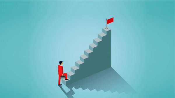 Человек по лестнице вверх