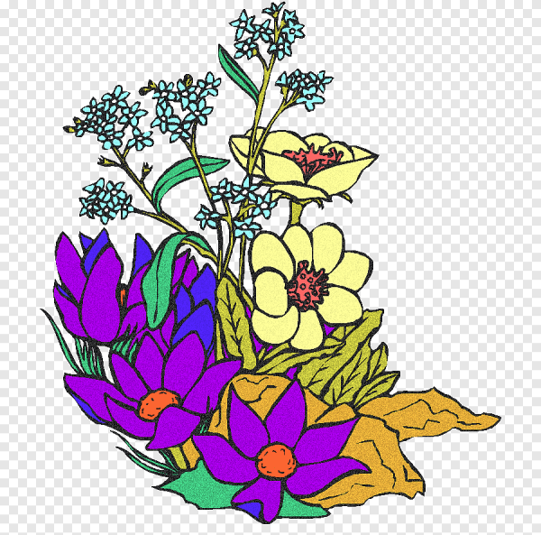 Цветы в мультяшном стиле